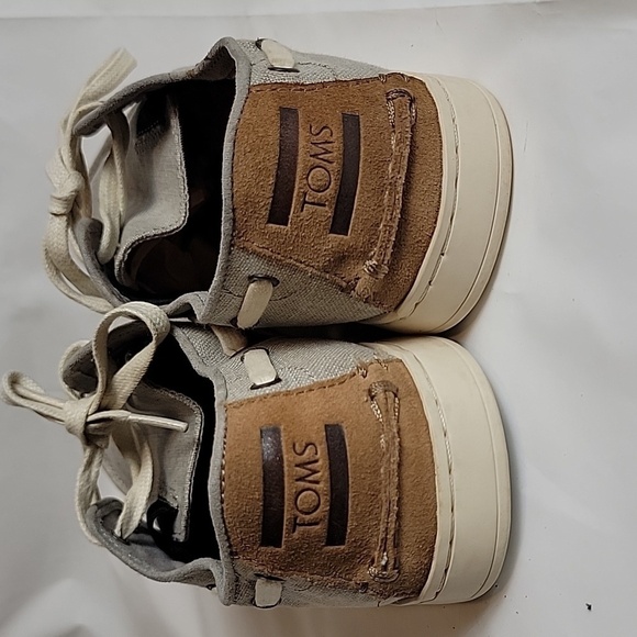 TOMS Drizzle Gray Coated Linen Culver Boat Shoe - Picture 4 of 10